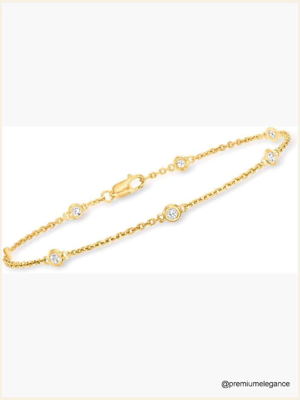 0.25ct Diamond Station Bracelet 18kt Gold Over Sterling